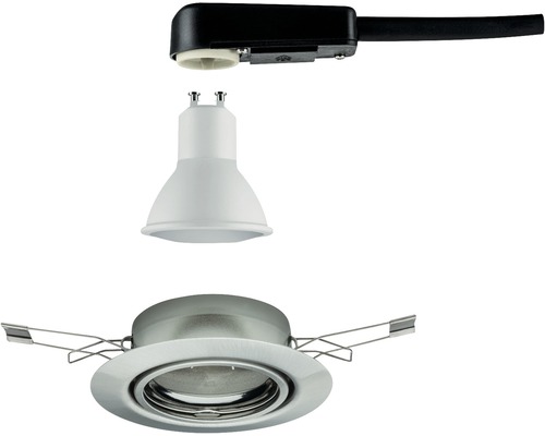 Spot încastrat cu bec și adaptor pentru șină de alimentare