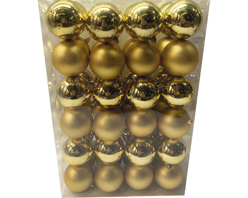 Pachet de globuri aurii de Crăciun din plastic