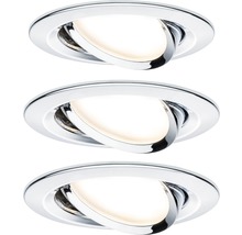 Spoturi LED încastrate Nova 6,5W Ø84 mm, module becuri LED Coin incluse, crom, pachet 3 bucăți-thumb-0