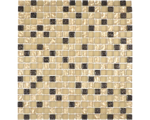 Mozaic sticlă-piatră naturală XCM M960 bej 30,5x32,2 cm