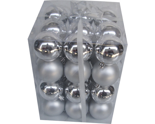 Pachet de globuri argintii de Crăciun