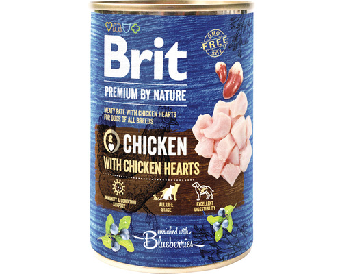 Hrană umedă pentru câini Brit Premium by Nature All Breeds cu pui și inimă fără cereale 400 g