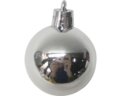 Glob de Crăciun argintiu cu suport de agățat