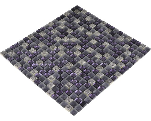 Plasă pătrată de mozaic cu detalii din sticlă și ornamentale