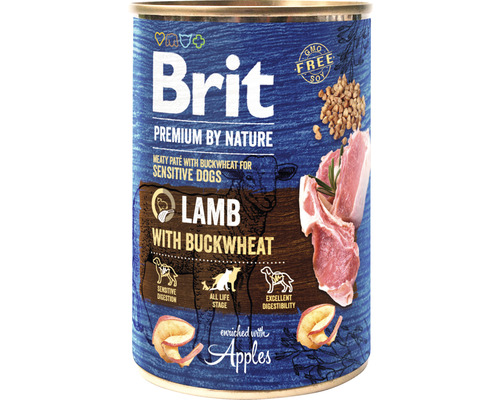 Hrană umedă pentru câini Brit Premium by Nature Sensitive cu miel și grișcă fără cereale 400 g