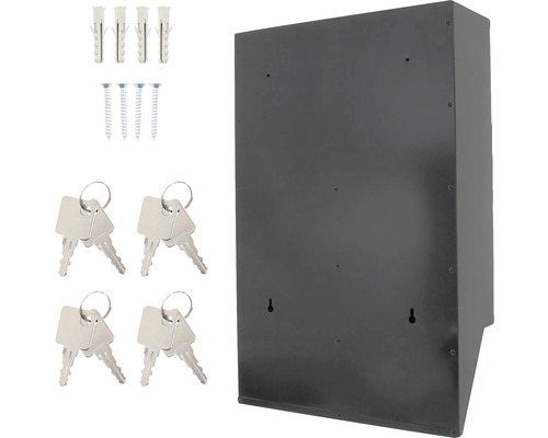 Cutie pentru chei cu patru chei, patru dibluri și patru șuruburi.