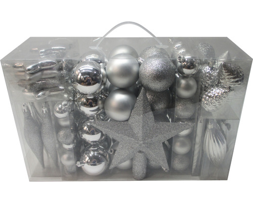 Pachet cu decorațiuni de pom de Crăciun în diferite forme și finisaje