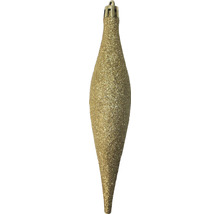 Vârf de brad auriu, sclipitor, în formă de picătură