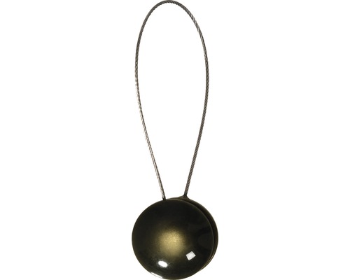 Magnet decorativ Pearls pentru perdea - cu fir metalic de fixare, verde kaki Clema magnetică pentru perdele cu cablu de sârmă