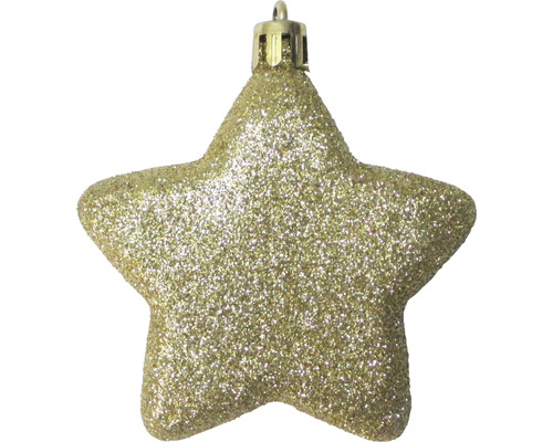 Ornament de brad în formă de stea cu sclipici