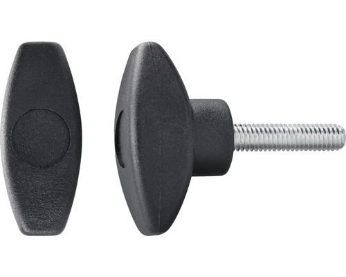 Șuruburi metrice cu 2 aripi de strângere Dresselhaus 6x26 mm plastic negru, 20 bucăți Șuruburi metrice cu 2 aripi de strângere Dresselhaus 6x26 mm plastic negru, 20 bucăți