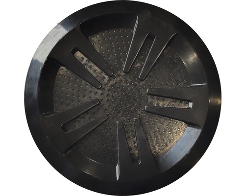 Tavă de captare rotundă neagră cu structură canelată