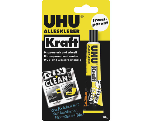Adeziv universal UHU Kraft transparent 18 g Uhu adeziv universal Kraft cu tub Flex Clean, 18 grame