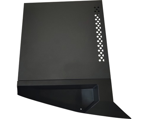 Componentă carcasă computer neagră cu perforații pentru o ventilație îmbunătățită