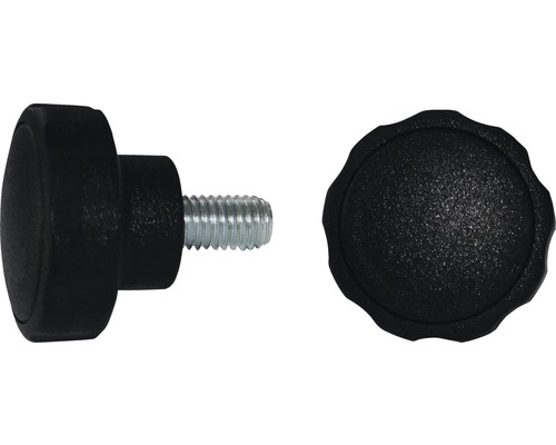 Șuruburi metrice Dresselhaus 6x14 mm Ø40mm oțel & plastic negru, 20 bucăți, pentru înfiletare manuală
