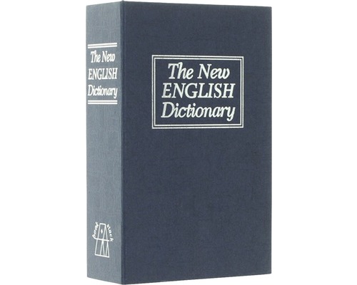 Seif sub formă de carte, deghizat ca ''The New English Dictionary''
