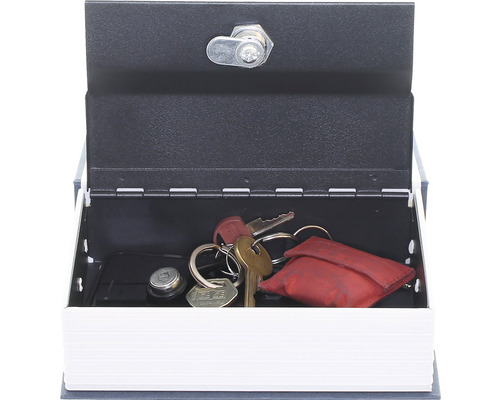 Seif deschis în formă de carte cu chei