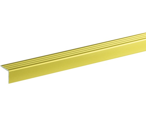 Profil treaptă Simple fix 12 aluminiu 2700x20x24,5 mm auriu Profil galben pentru marginea scărilor, din aluminiu, cu suprafață striată