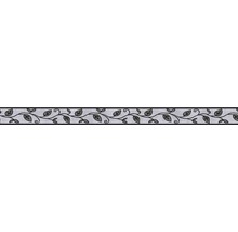 Bordură decorativă autoadezivă 2622-19 Only Borders model frunze gri 5 m x 5 cm