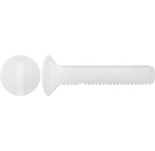 Șuruburi metrice cu cap semibombat drept Dresselhaus 3x10 mm DIN964 plastic alb, 100 bucăți-thumb-0