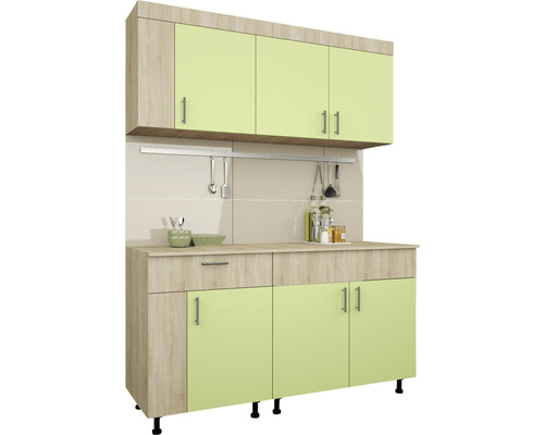 Mobilă de bucătărie Reno, L 150 cm, stejar Sonoma/verde Mobilă de bucătărie Reno, L 150 cm, stejar Sonoma/verde