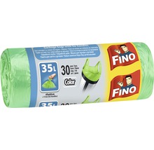 Rulou de saci de gunoi cu mânere, 35 litri, 30 bucăți, Logo Fino