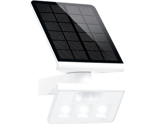 Proiector solar cu LED Steinel XSolar 150 lumeni 3000K, senzor de mișcare, plastic alb