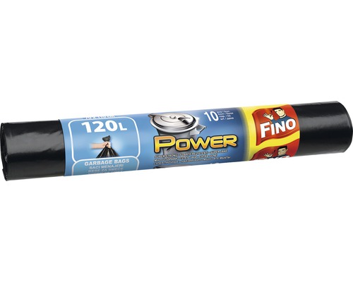 Saci menajeri Fino Power 120L 70x110 cm, negru, rolă 10 bucăți