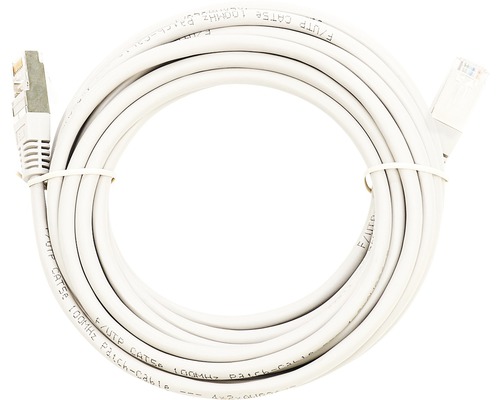 Cablu mufat UTP & FTP S-Impuls patch cord Cat 5e, 5m, gri Cablu de rețea alb cu conectori la ambele capete