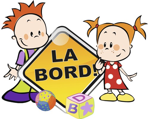 Decoratiune pentru camera copiilor cu inscriptia ''La bord!''