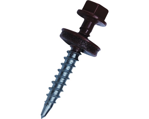 Șurub autoforant Bravo RAL 8017 4,8x19 mm 250 bucăți Un singur șurub autoforant cu flanșă și cap hexagonal