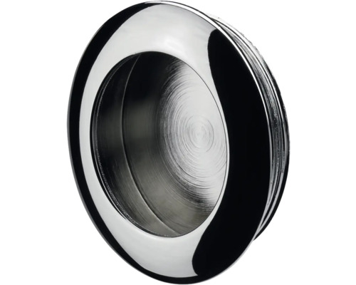 Mâner slim pentru uși glisante Hettich Classic Ø41 x Ø35 x 10,5 mm, oțel cromat Scoică rotundă metalică încastrată pentru uși glisante