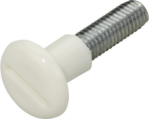 Șurub conector pentru tub cuplare corpuri Hettich M6 29-40 mm, plastic alb, pachet 50 bucăți-0