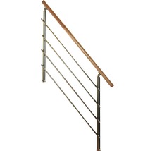 Balustradă din oțel inoxidabil cu mână curentă din lemn