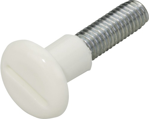 Șurub conector pentru tub cuplare corpuri Hettich M6 34-45 mm, plastic alb, pachet 50 bucăți