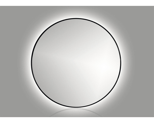 Oglindă baie cu LED Cordia Round Line Ø80 cm ramă neagră IP 44