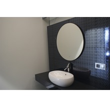 Oglindă baie rotundă Cordia Round Line Ø80 cm ramă neagră