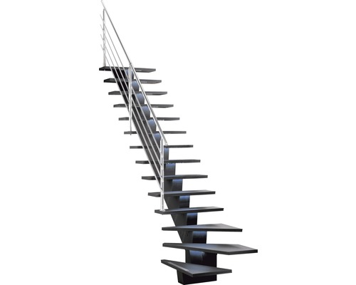 Scară autoportantă cu balustradă metalică