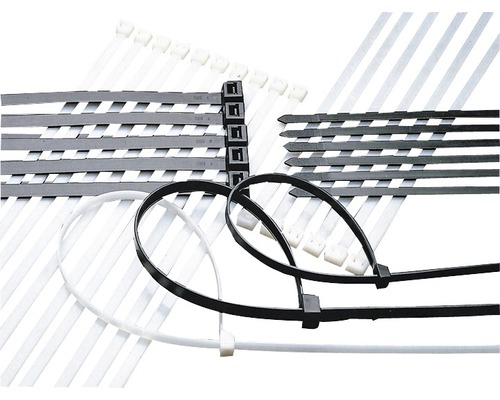 Colier plastic/șoricei prindere Haupa 4,8x250 mm, pachet 100 bucăți, transparent Bride de cablu negre și albe