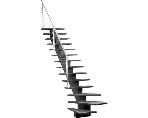 Scară autoportantă cu balustradă metalică pentru interior