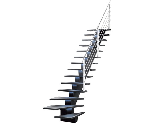 Scară autoportantă cu balustradă metalică