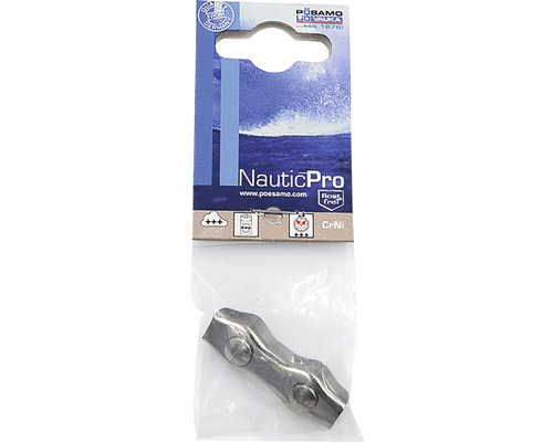 Cleme duble cabluri metalice Nautic Pro 3mm, inox A4, pachet 2 bucăți