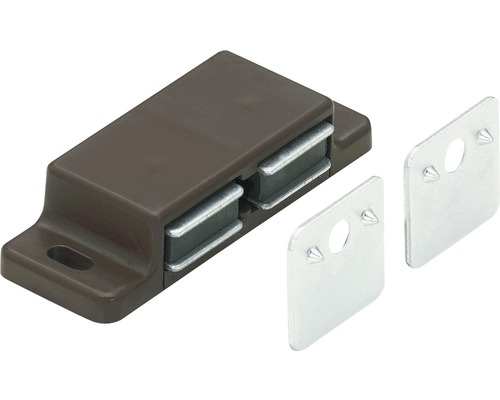 Opritor uși de mijloc cu magnet Hettich 14x51x21 mm max. 2x3kg, maro, pachet 25 bucăți