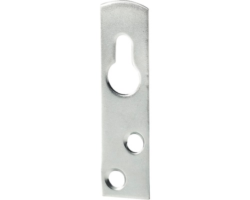 Plăcuță suspendare dulap Hettich 15x60 mm, oțel zincat, pachet 50 bucăți