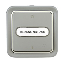 Întrerupător bipolar 1/0 Legrand Plexo IP55 gri, cu lumină, montaj aplicat