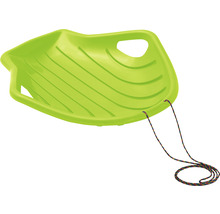 Sanie verde din plastic cu șnur de tragere pentru distracție de iarnă
