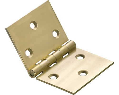 Balama fixă Hettich 78x51 mm, alamă, pachet 10 bucăți Balamală metalică deschisă cu găuri de montare