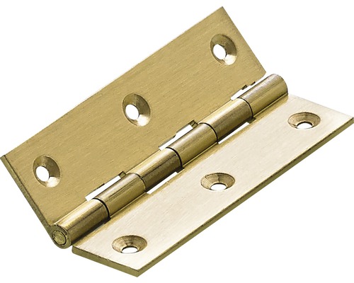 Balama fixă Hettich 40x70 mm, alamă, pachet 10 bucăți Balamale de culoare alamă cu orificii pentru șuruburi