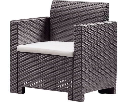 Scaun de grădină din poliratan cu pernă de șezut