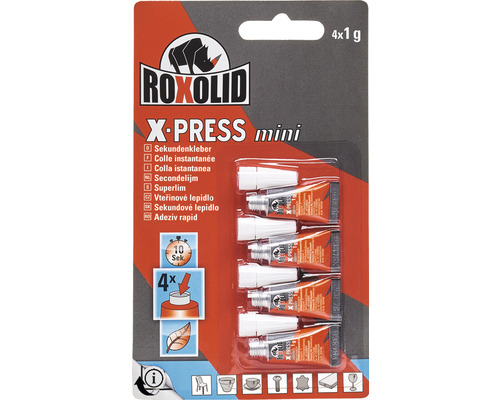 Adeziv instant Roxolid X-PRESS Mini, 4x 1 g Roxolid X-Press Mini adeziv rapid, set de 4